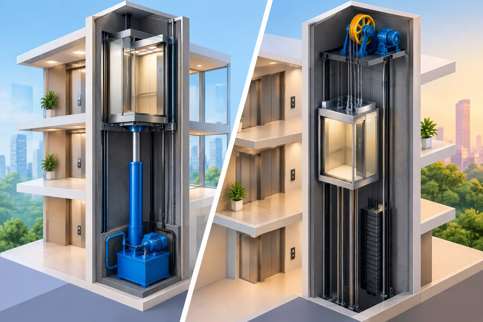 Hydraulic vs Traction Lifts: Which Fits Your Building? Hydraulic vs Traction Lifts: Which Fits Your Building?